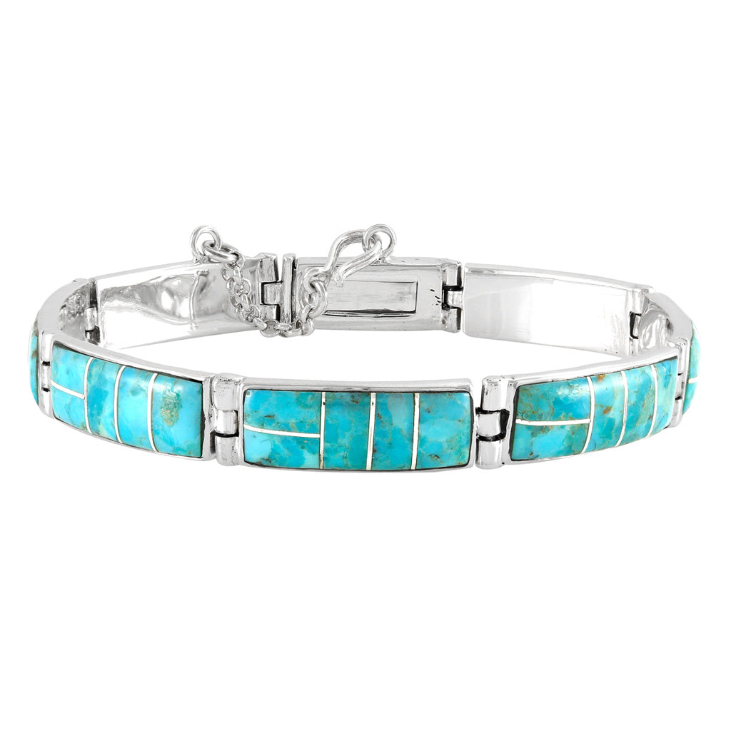 Turquoise Link Bracelet SilverBronzé™ B5518-SB-C05