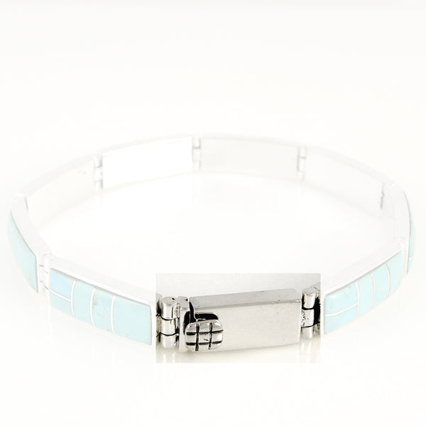 Matrix Turquoise Link Bracelet Sterling Silver B5518-C84