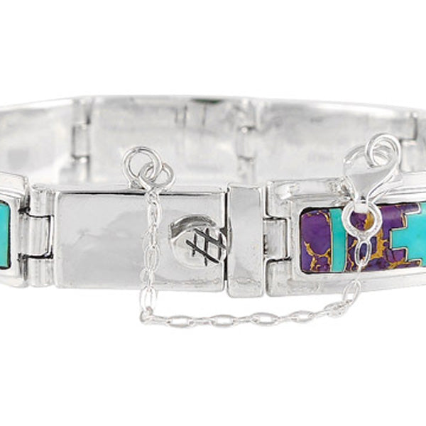 Multicolor Link Bracelet Sterling Silver B5520-C00