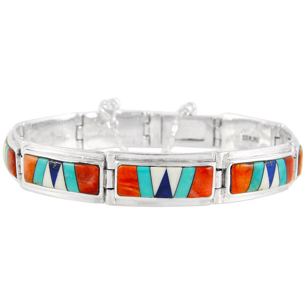 Multicolor Link Bracelet Sterling Silver B5520-C00