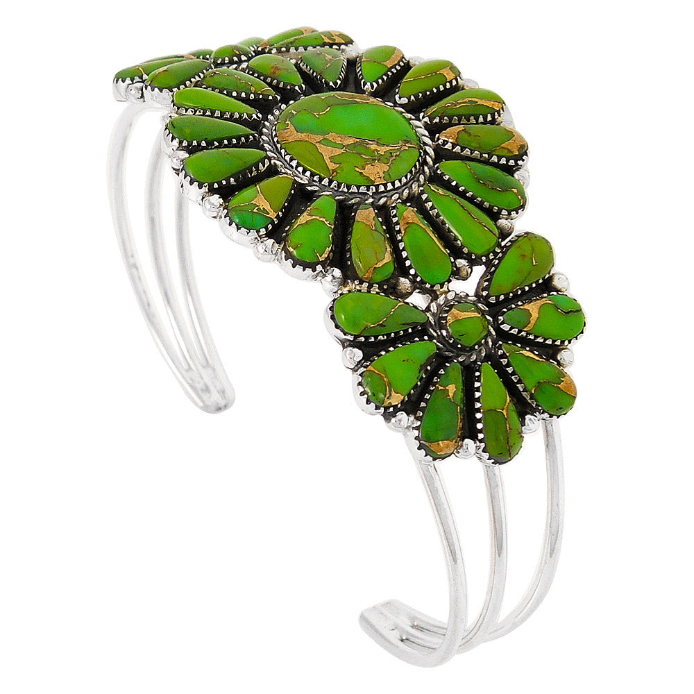 Green Turquoise Bracelet Sterling Silver B5523-C76