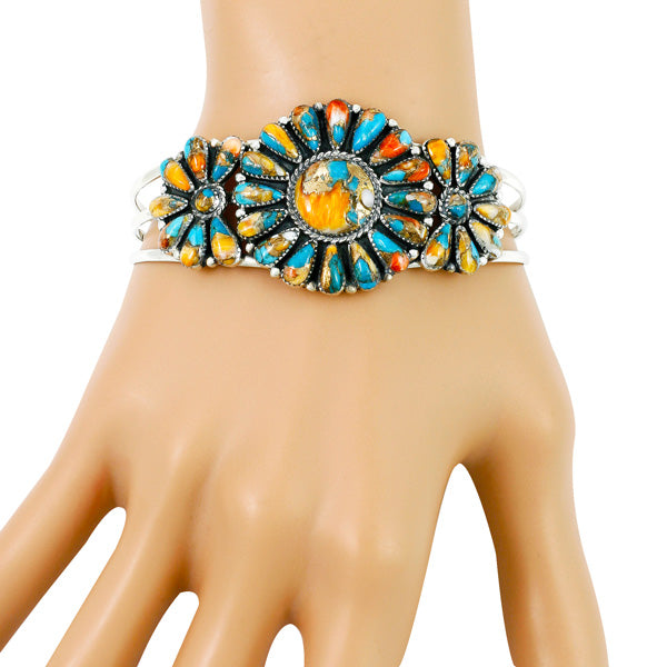 Spiny Turquoise Bracelet Sterling Silver B5523-C89