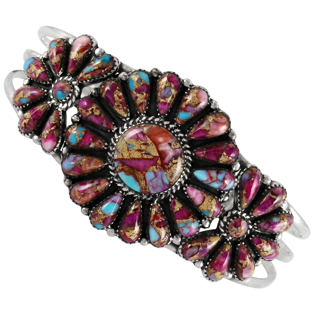 Rainbow Spiny Turquoise Bracelet Sterling Silver B5523-C91