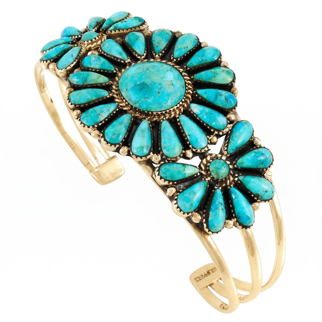 Turquoise Bracelet GoldCopper B5523-GB-C75