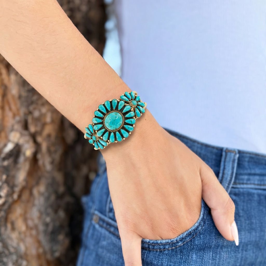 Turquoise Bracelet GoldCopper B5523-GB-C75