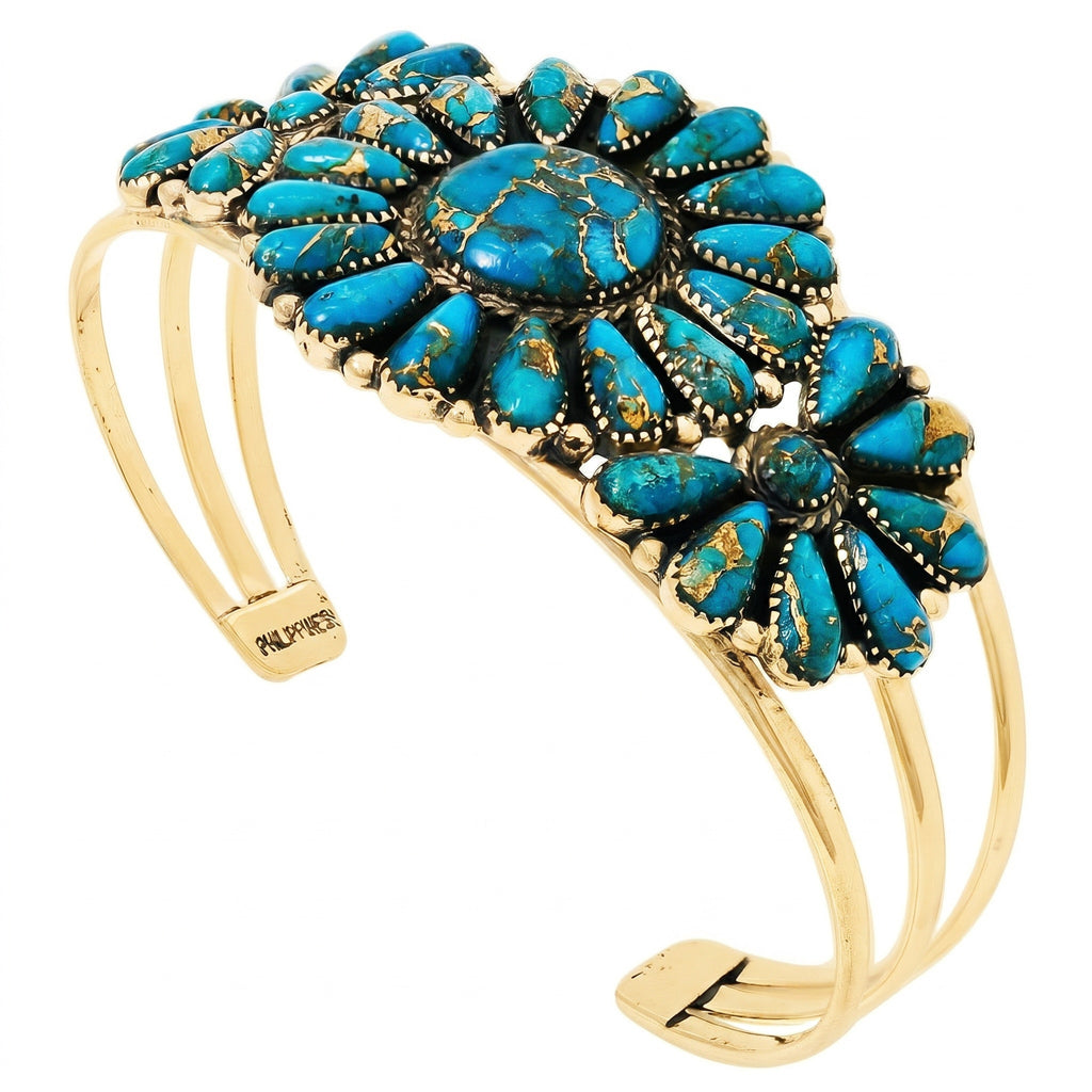 Matrix Turquoise Bracelet GoldCopper B5523-GB-C84