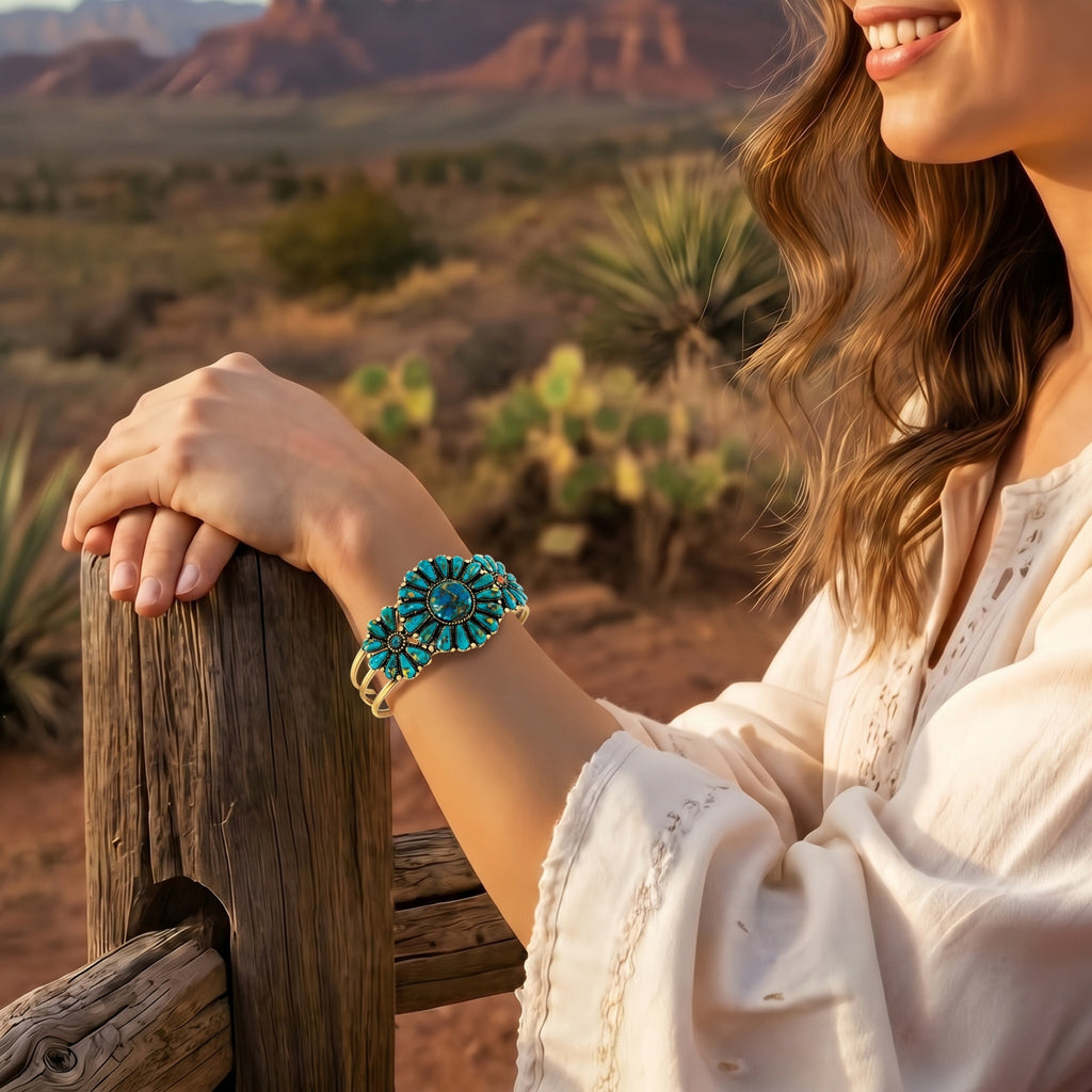 Matrix Turquoise Bracelet GoldCopper B5523-GB-C84