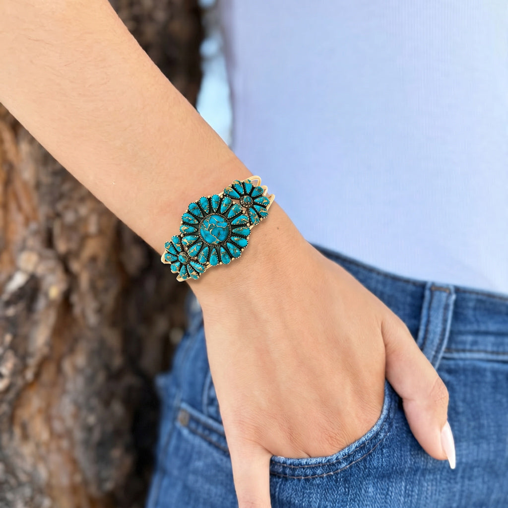 Matrix Turquoise Bracelet GoldCopper B5523-GB-C84