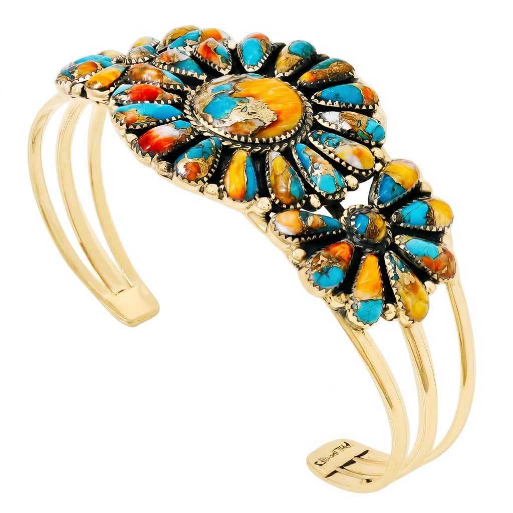 Spiny Turquoise Bracelet GoldCopper B5523-GB-C89
