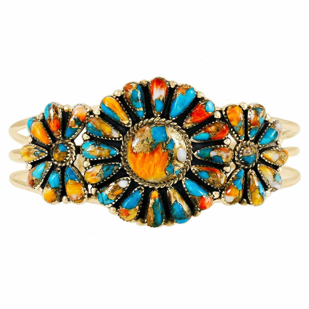 Spiny Turquoise Bracelet GoldCopper B5523-GB-C89