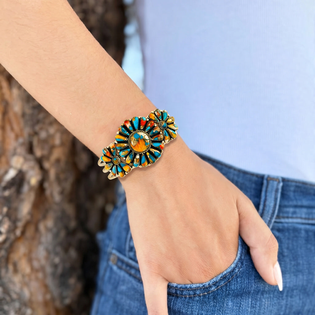 Spiny Turquoise Bracelet GoldCopper B5523-GB-C89