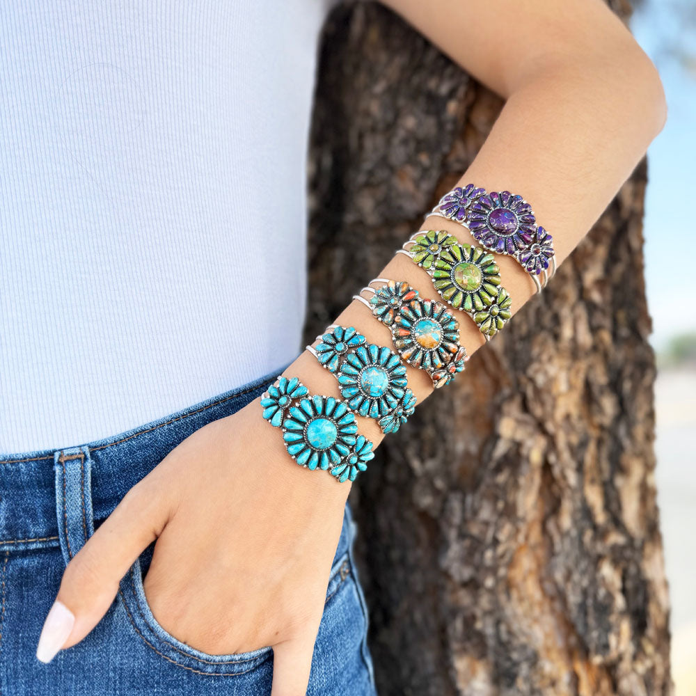 Spiny Turquoise Bracelet Sterling Silver B5523-C89