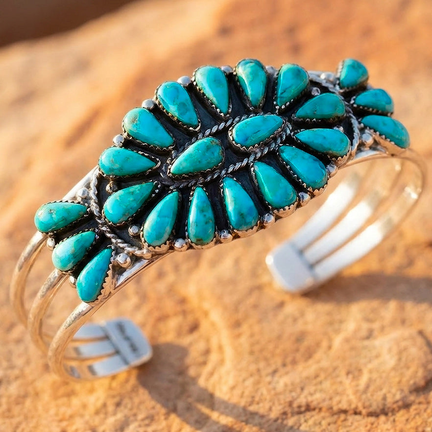 Turquoise Bracelet Sterling Silver B5524-C75