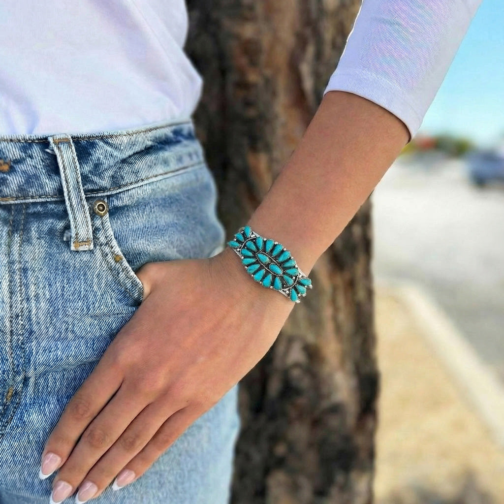 Turquoise Bracelet Sterling Silver B5524-C75