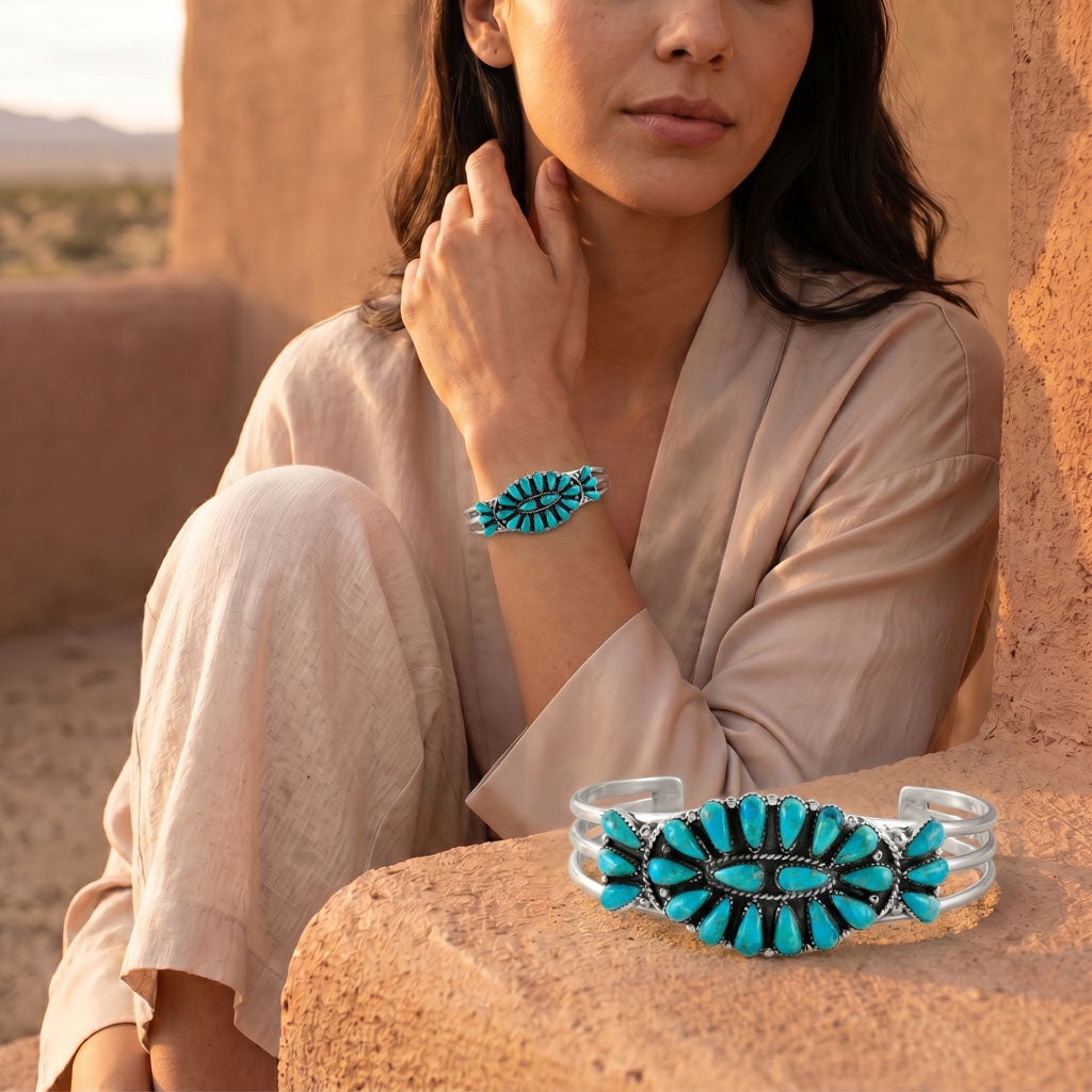 Turquoise Bracelet Sterling Silver B5524-C75