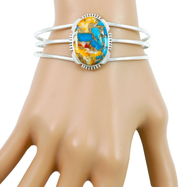 Spiny Turquoise Bracelet Sterling Silver B5531-C89