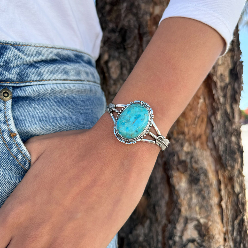 FINAL CLEARANCE - Turquoise Bracelet SilveryCopper™ B5550-SB-C75