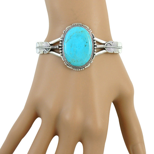 Howlite Feather Bracelet Sterling Silver B5550-C103