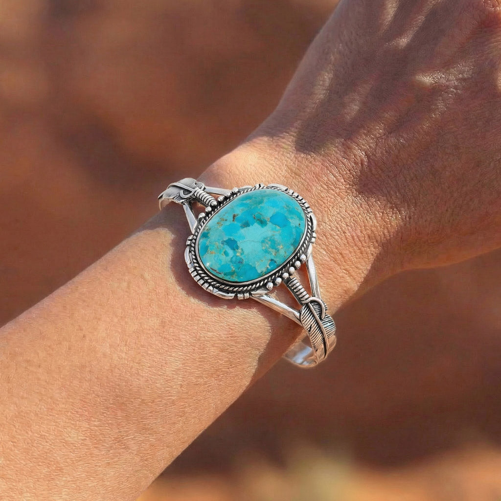 FINAL CLEARANCE - Turquoise Bracelet SilveryCopper™ B5550-SB-C75