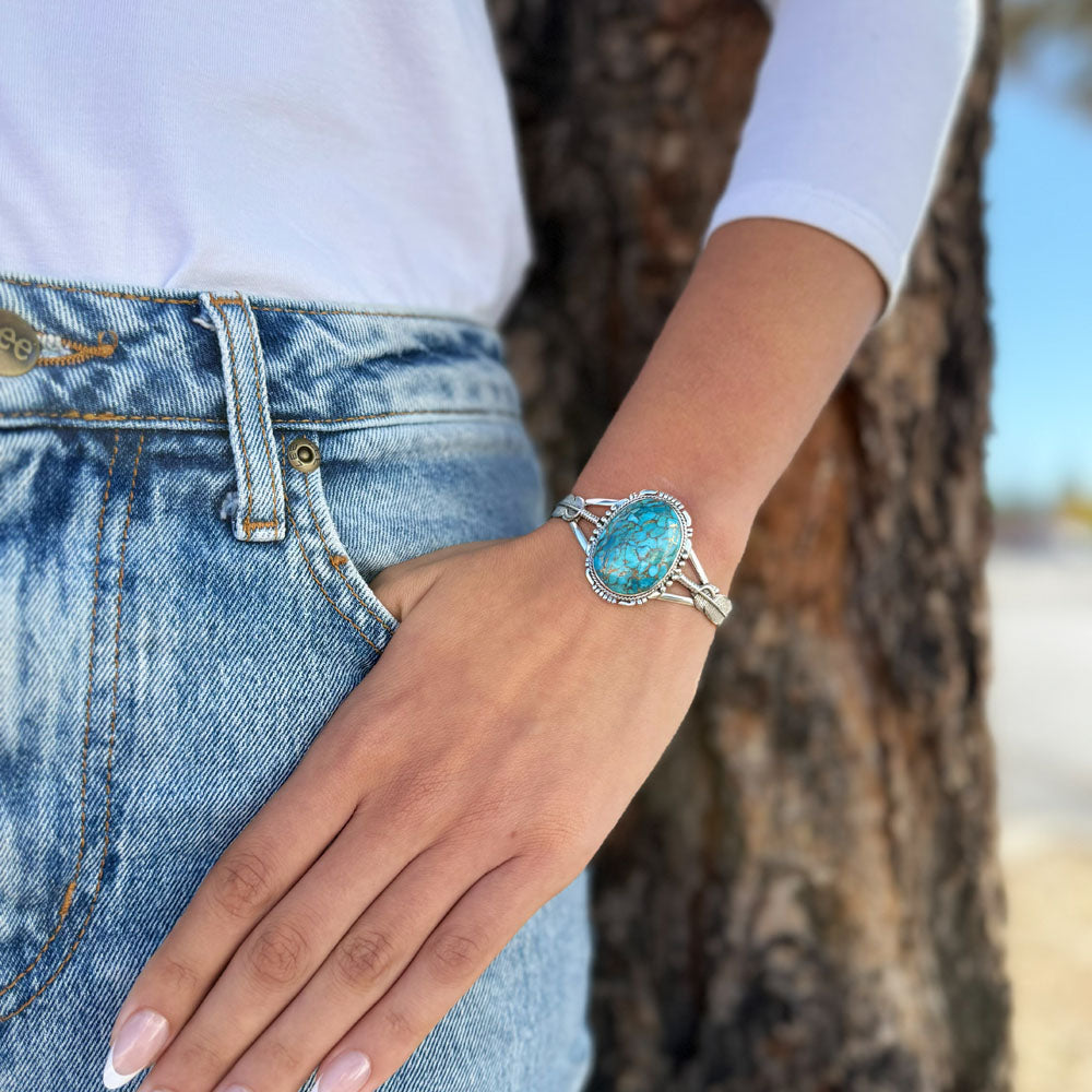 Matrix Turquoise Bracelet Sterling Silver B5550-C84