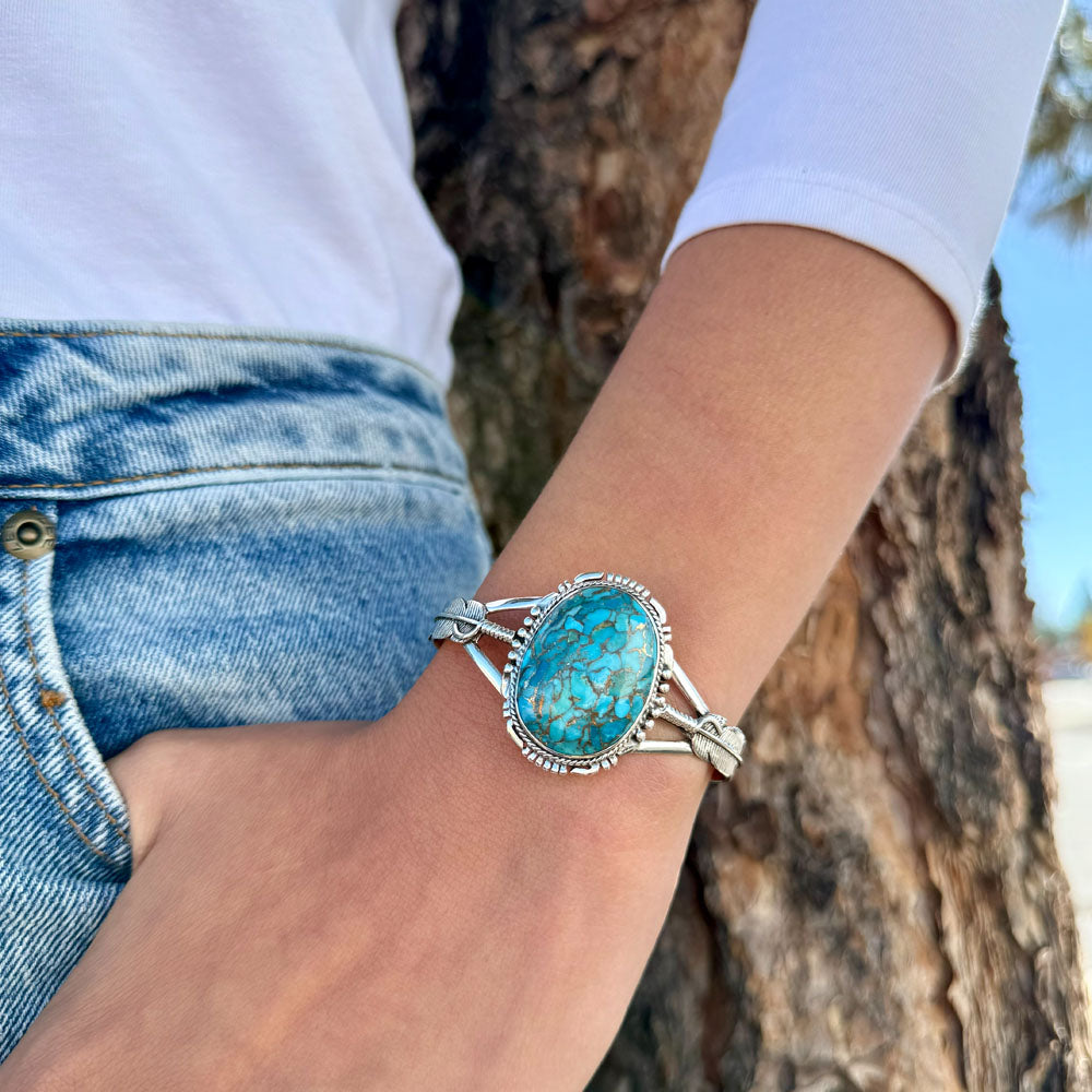 Matrix Turquoise Bracelet Sterling Silver B5550-C84