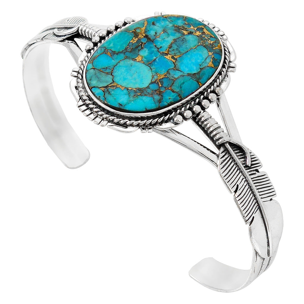 FINAL CLEARANCE - Matrix Turquoise Bracelet SilveryCopper™ B5550-SB-C84