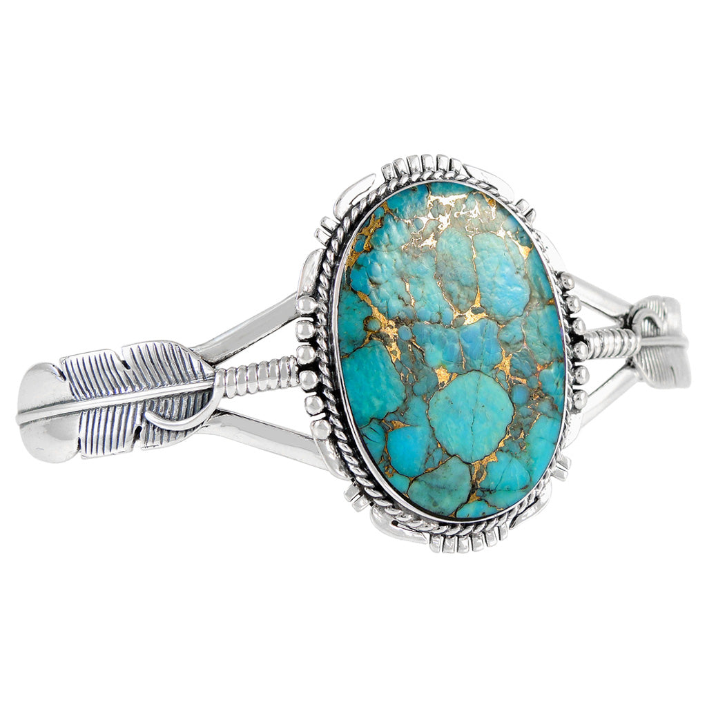 FINAL CLEARANCE - Matrix Turquoise Bracelet SilveryCopper™ B5550-SB-C84