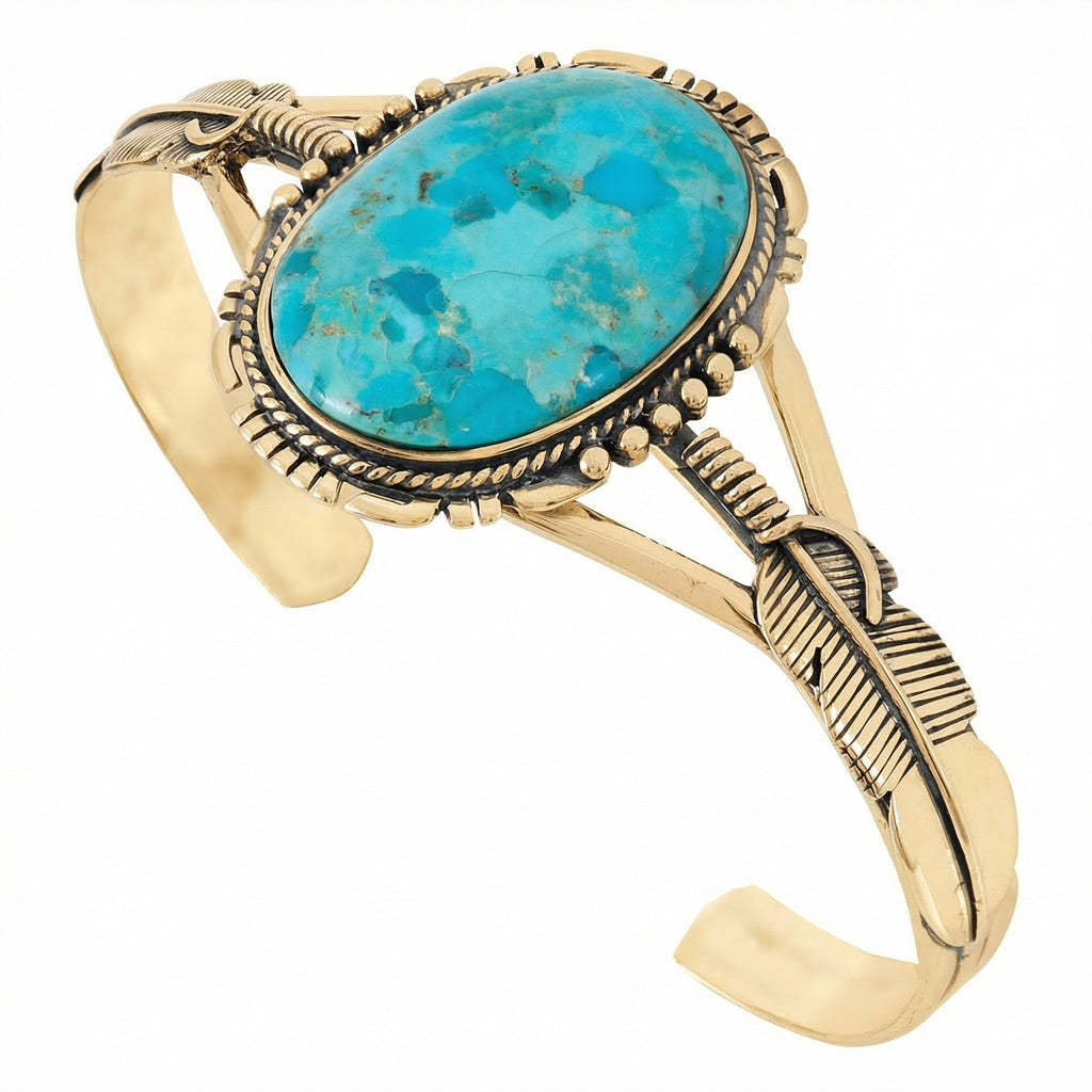 Turquoise Bracelet GoldBrass B5550-GB-C75