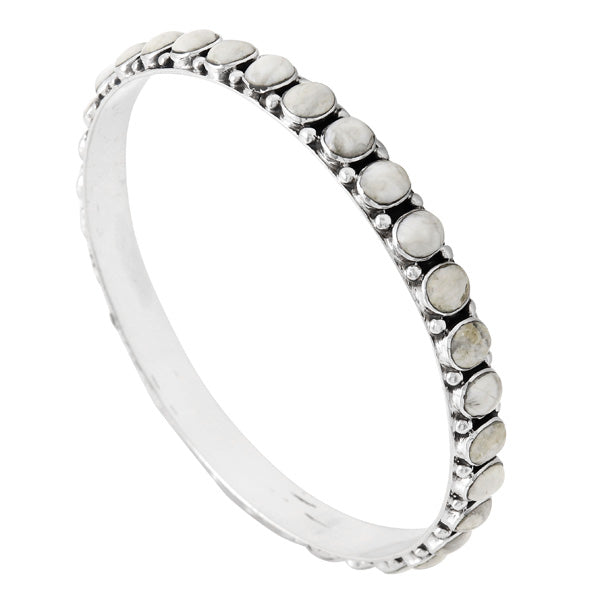 Howlite Bangle Bracelet Sterling Silver B5551B-C103
