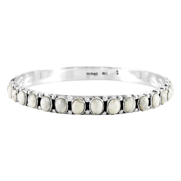 Howlite Bangle Bracelet Sterling Silver B5551B-C103