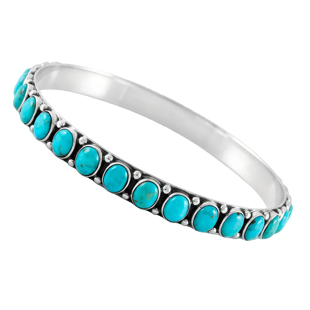 Turquoise Bangle Bracelet Sterling Silver B5551B-C75