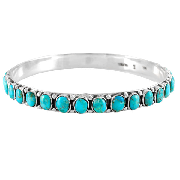 Turquoise Bangle Bracelet Sterling Silver B5551B-C75