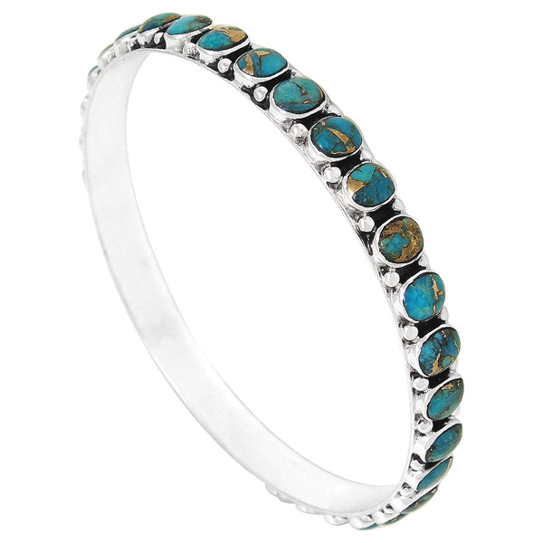 Matrix Turquoise Bangle Bracelet Sterling Silver B5551B-C84