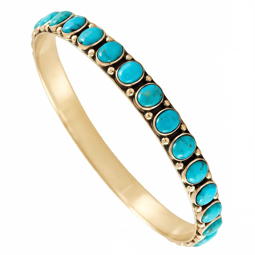 Turquoise Bracelet GoldCopper B5551-GB-C75