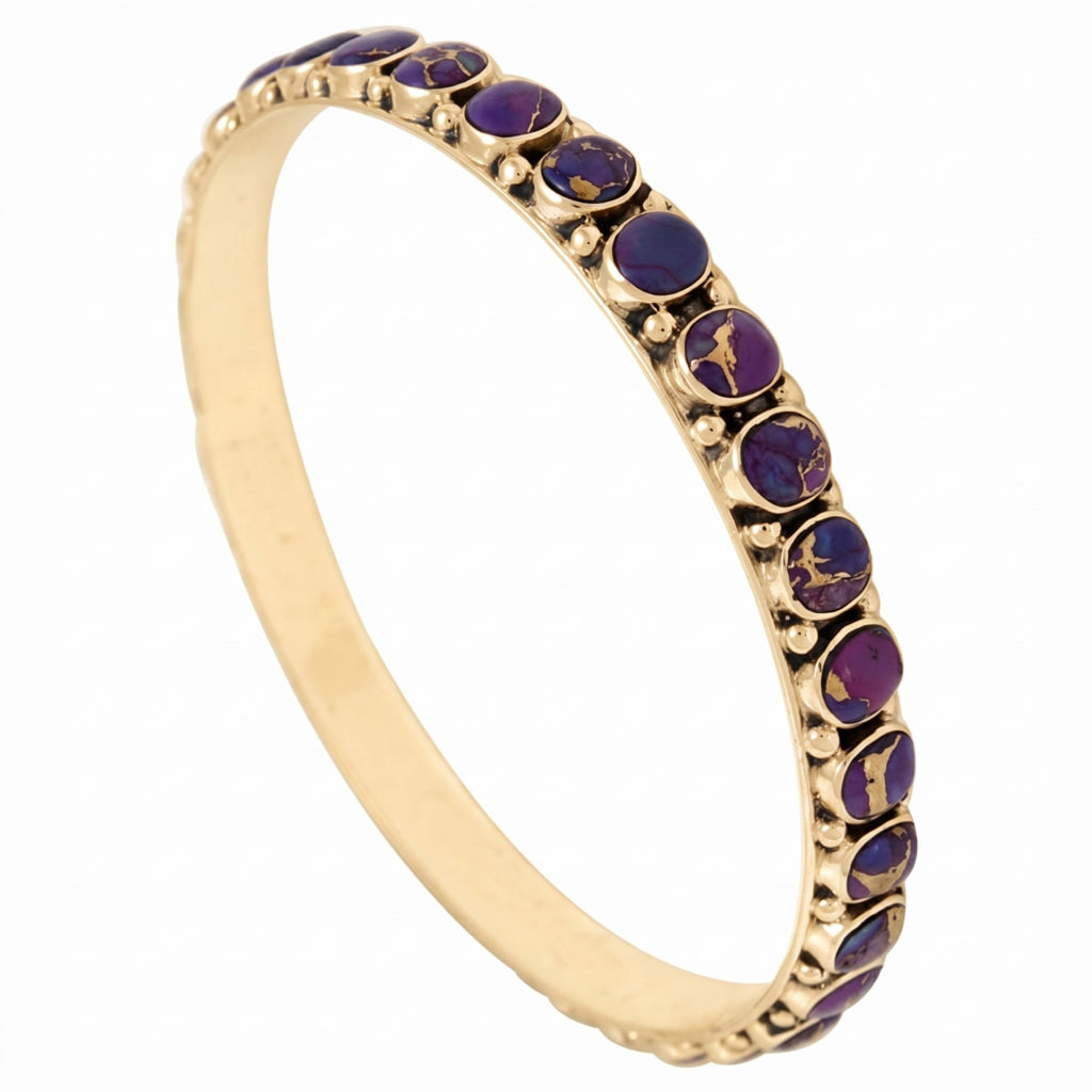 Purple Turquoise Bracelet GoldCopper B5551-GB-C77