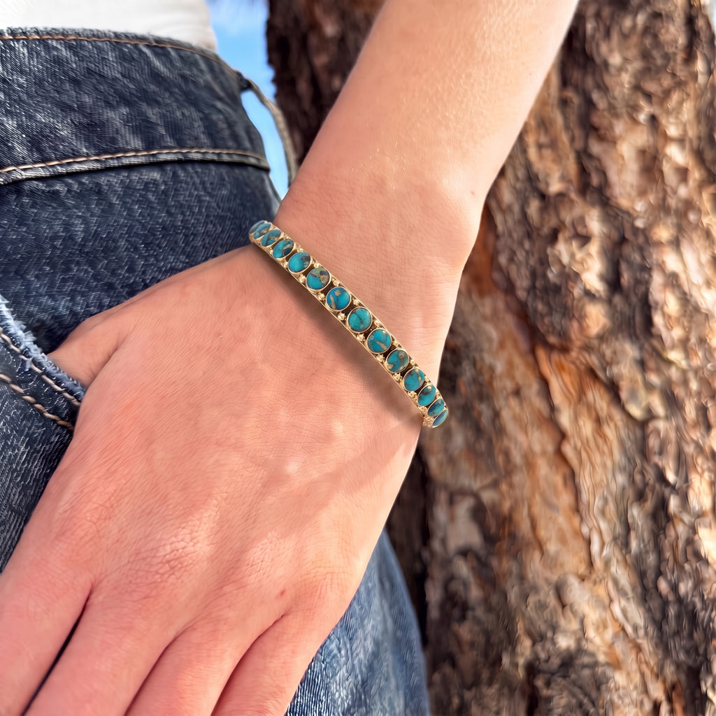 Matrix Turquoise Bracelet GoldCopper B5551-GB-C84