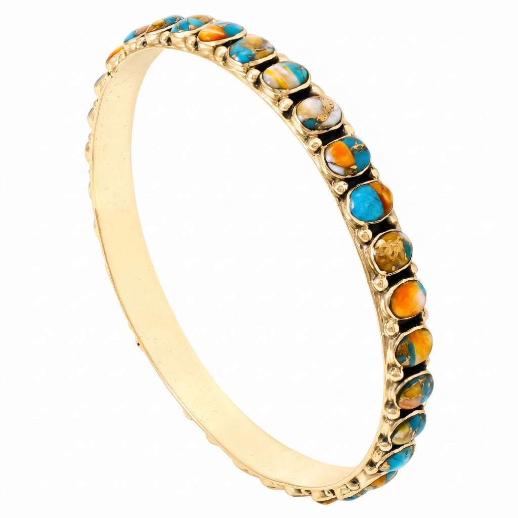 Spiny Turquoise Bracelet GoldCopper B5551-GB-C89