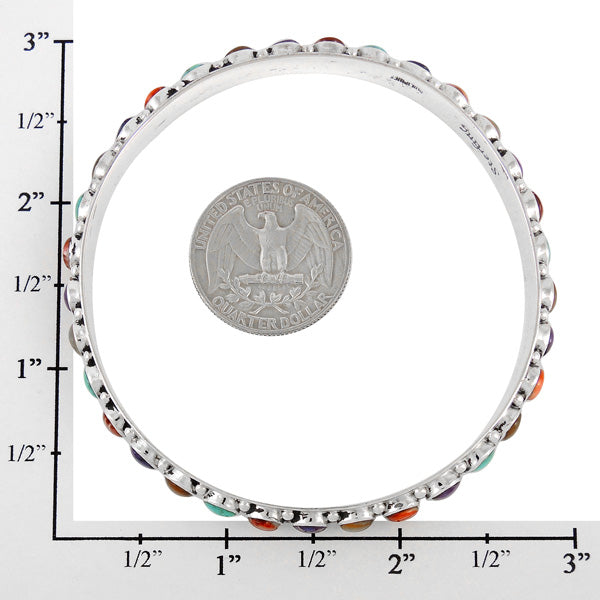 Howlite Bangle Bracelet Sterling Silver B5551B-C103