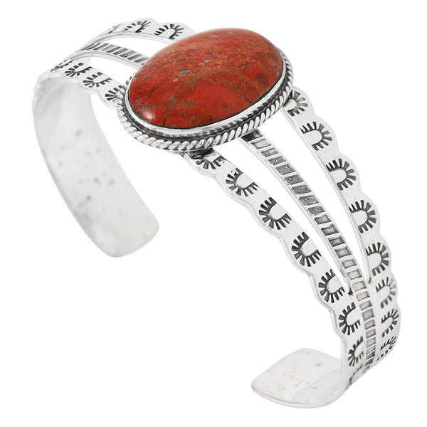 Coral Bracelet Sterling Silver B5554-C74