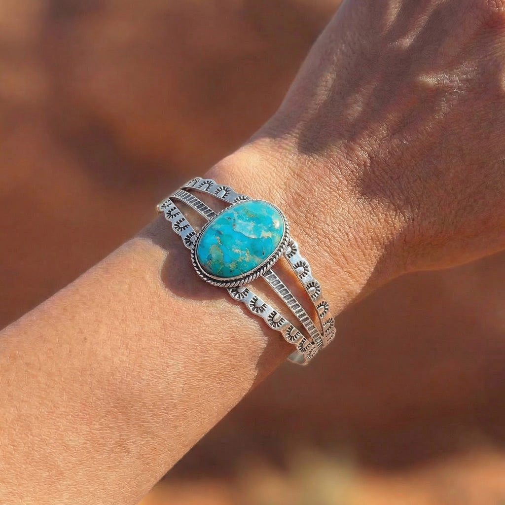 FINAL CLEARANCE - Turquoise Bracelet SilveryCopper™ B5554-SB-C75