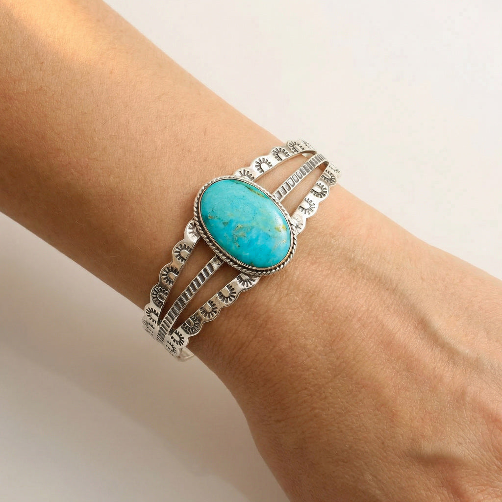 FINAL CLEARANCE - Turquoise Bracelet SilveryCopper™ B5554-SB-C75