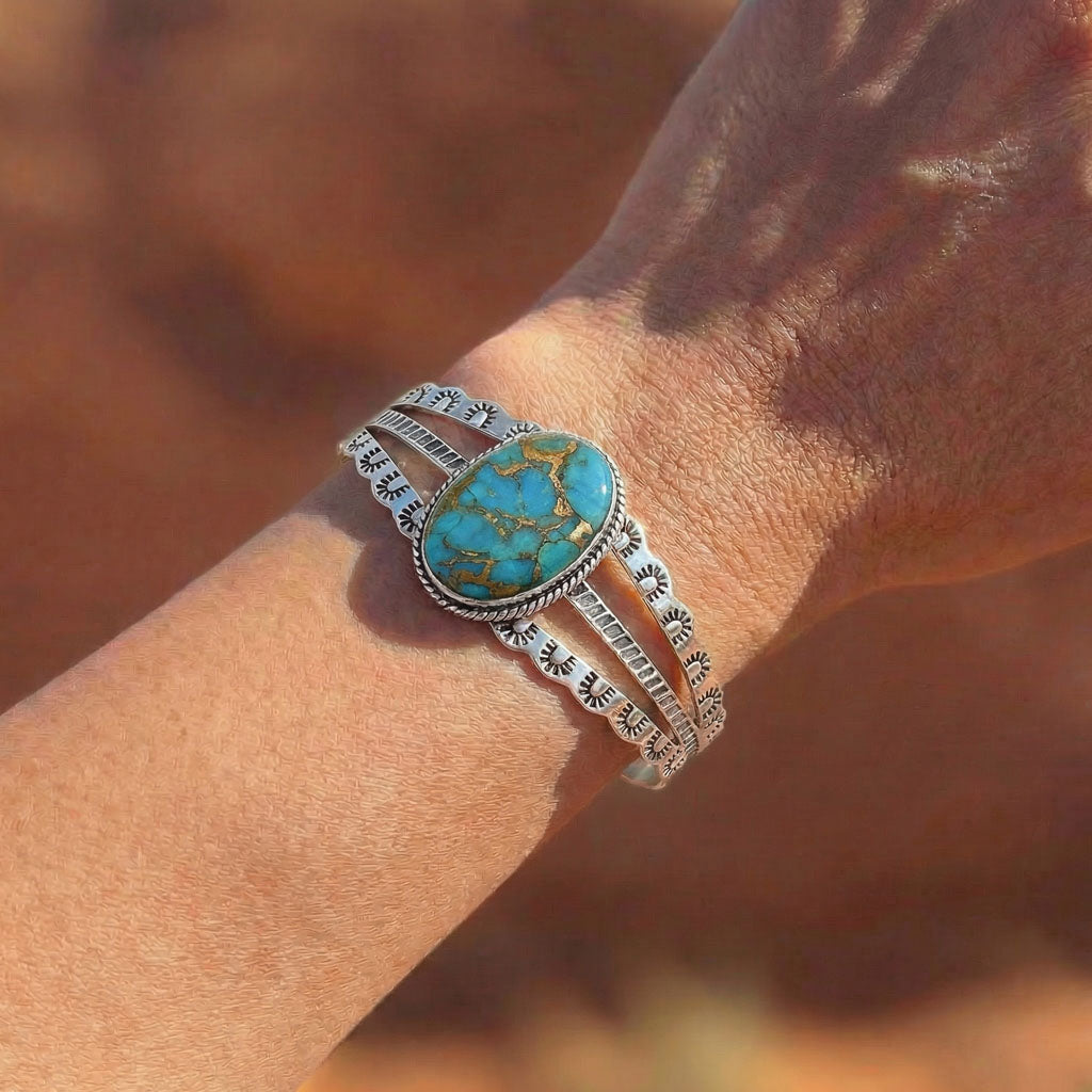 Matrix Turquoise Bracelet SilveryCopper™ B5554-SB-C84