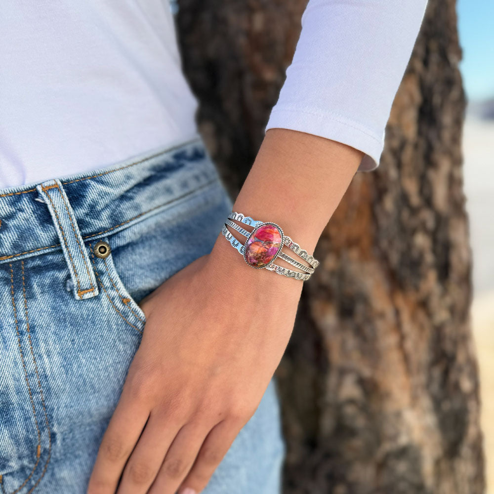 Plum Spiny Bracelet Sterling Silver B5554-C92