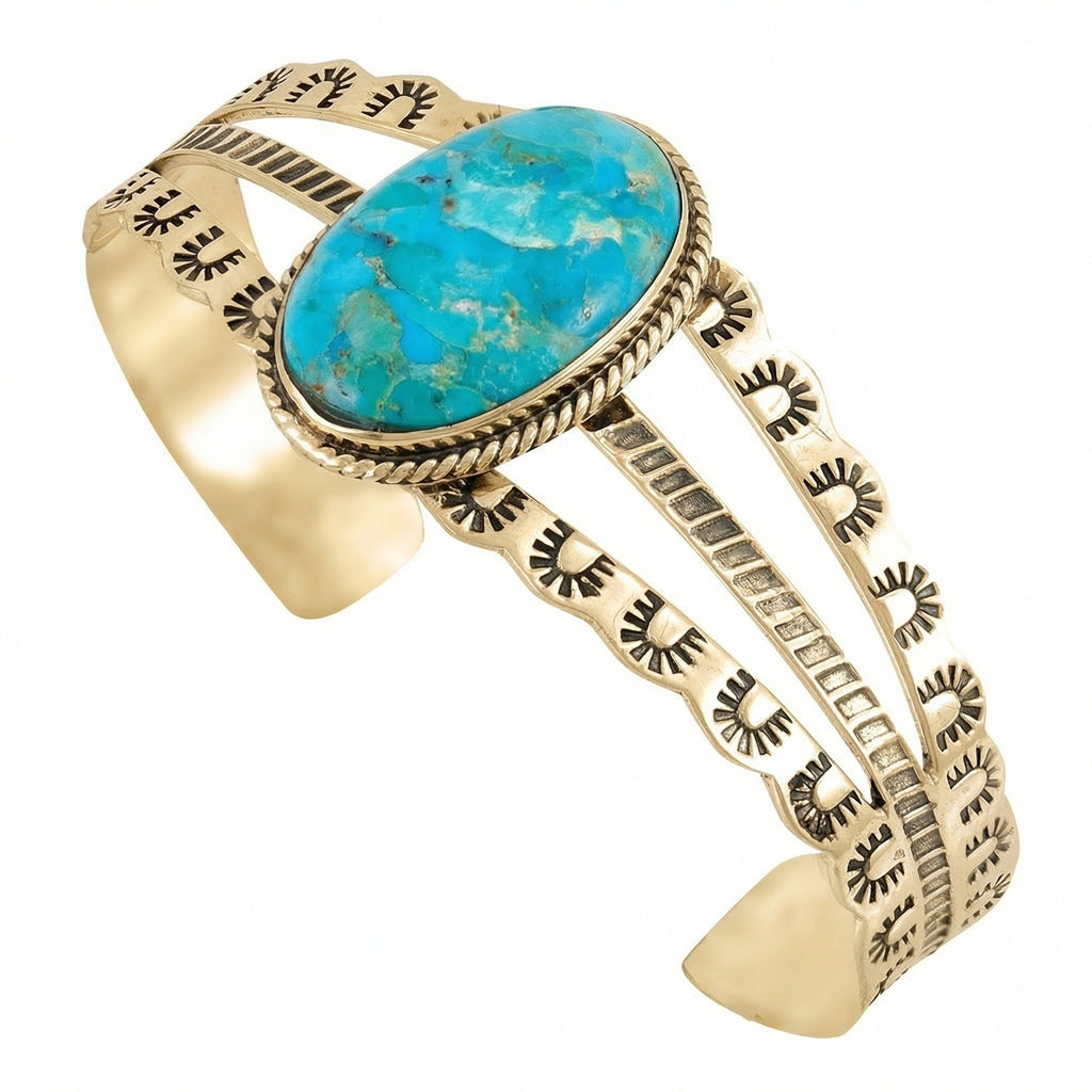 Turquoise Bracelet GoldCopper B5554-GB-C75