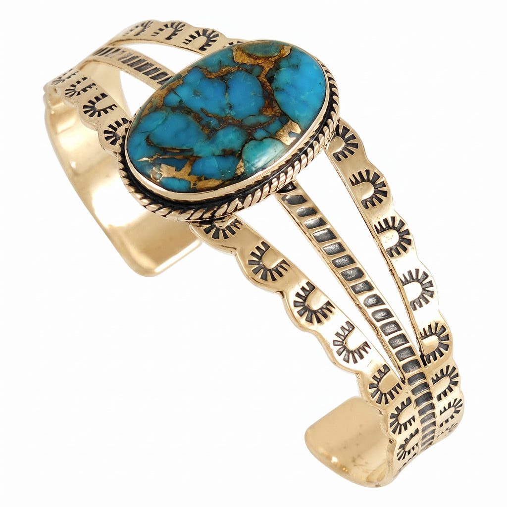 Matrix Turquoise Bracelet GoldCopper B5554-GB-C84