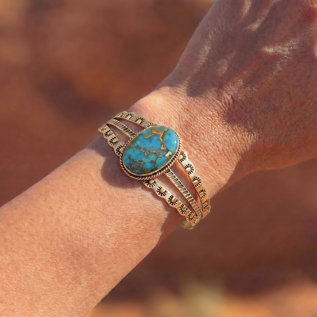 Matrix Turquoise Bracelet GoldCopper B5554-GB-C84