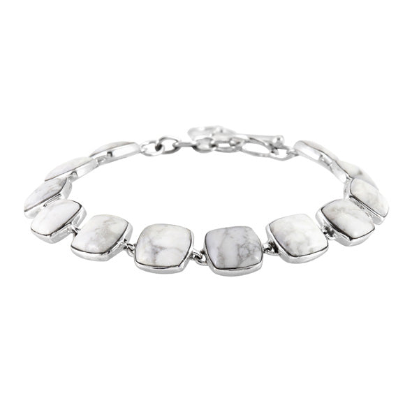 Howlite Link Bracelet Sterling Silver B5561-C103