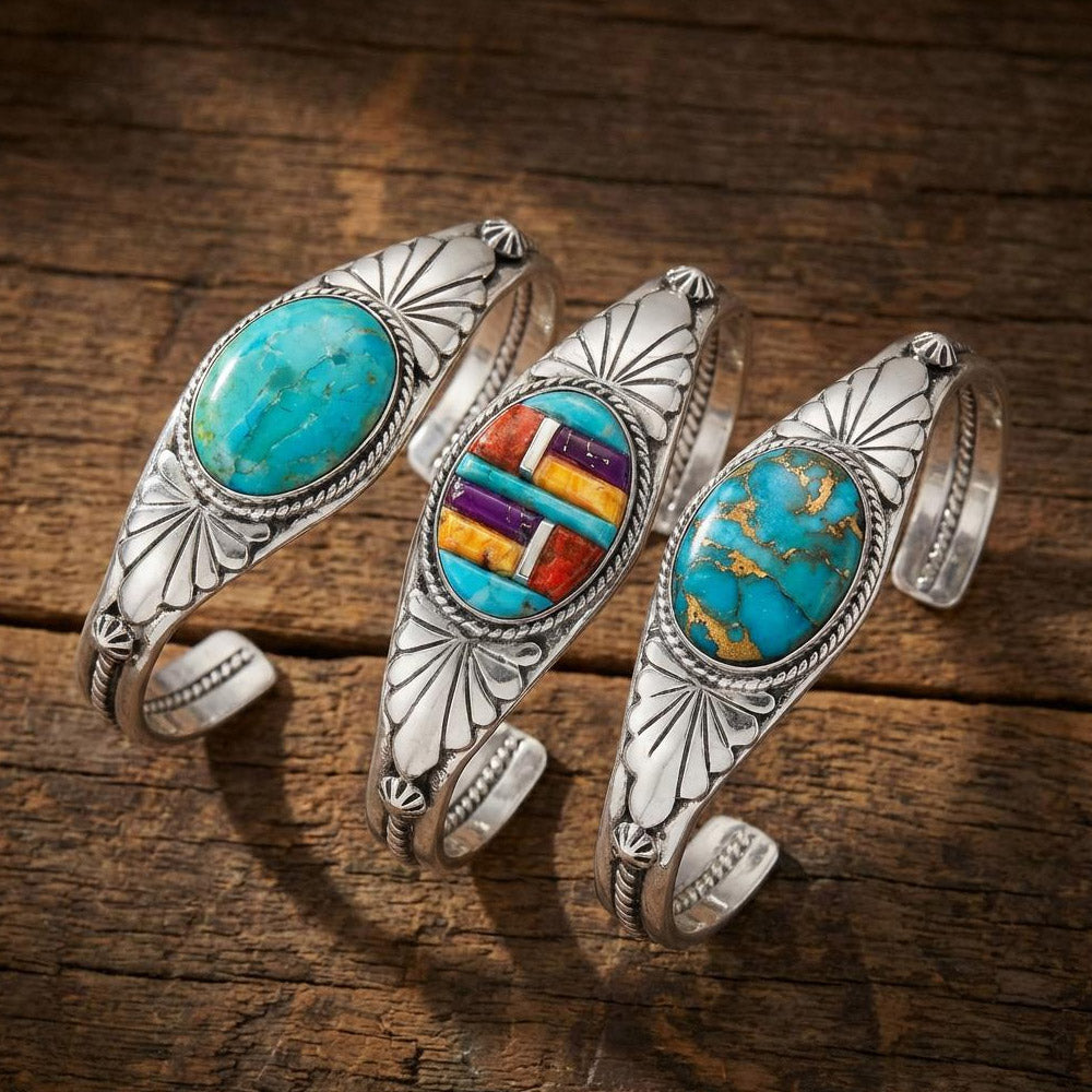 Turquoise Bracelet Sterling Silver B5563-C75
