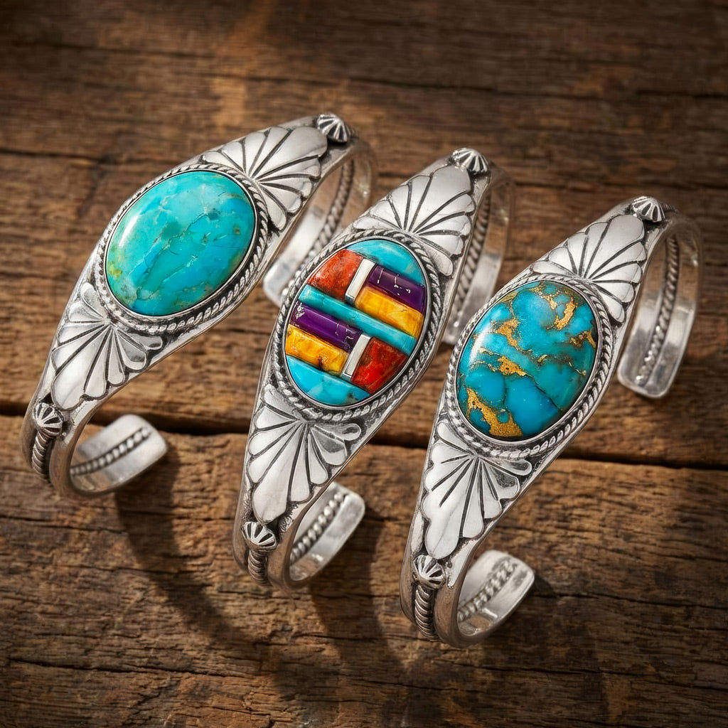 FINAL CLEARANCE - Matrix Turquoise Bracelet SilveryCopper™ B5563-SB-C84
