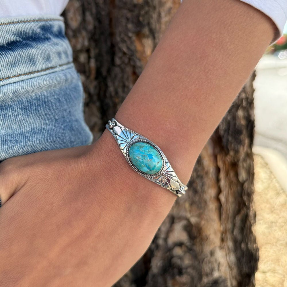 Turquoise Bracelet Sterling Silver B5563-C75